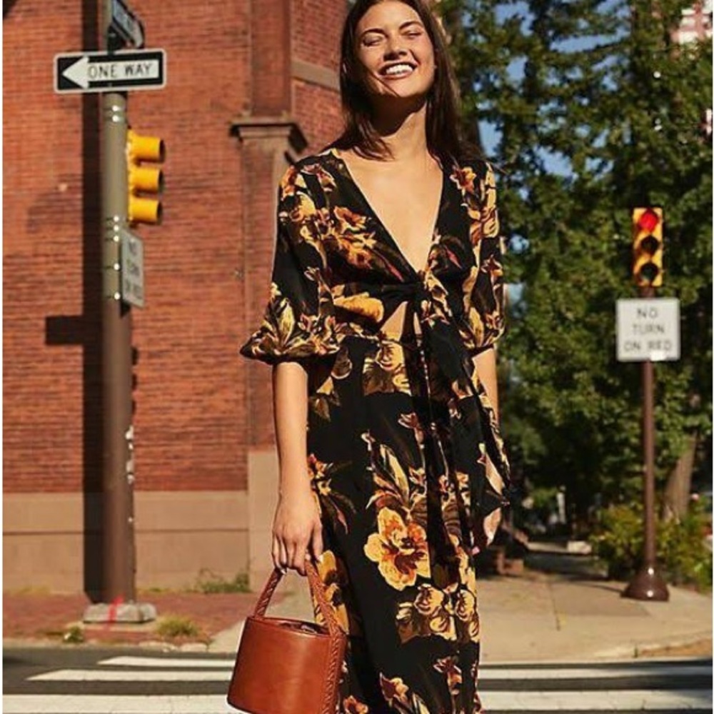 NWT Free People Faithful The Brand Oliveria Midi Dress Size XL - Picture 9 of 9